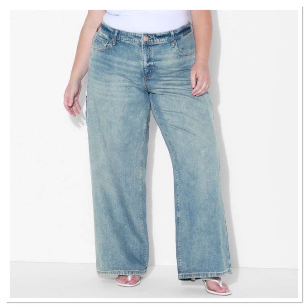 Womens Low Rise Baggy Jeans Wild Fable Blue